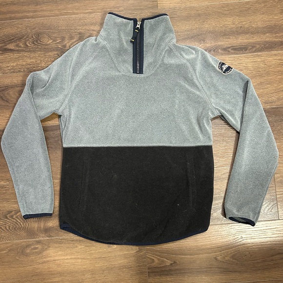 Pendleton Fleece Pullover 1/4 zip Gray and Black colorblock Women’s size Small - Picture 1 of 4